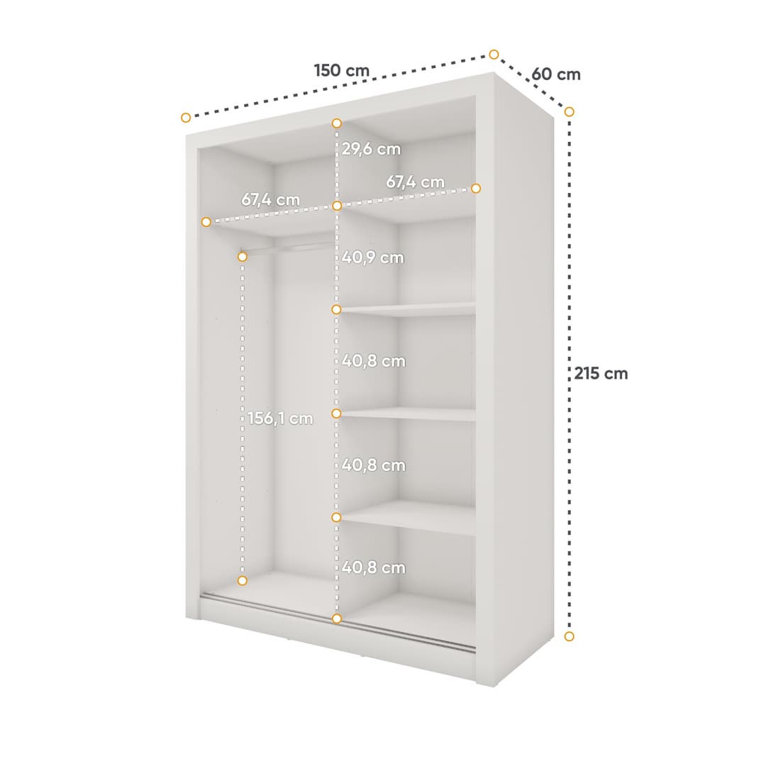 Idea ID-17 Sliding Door Wardrobe 150cm