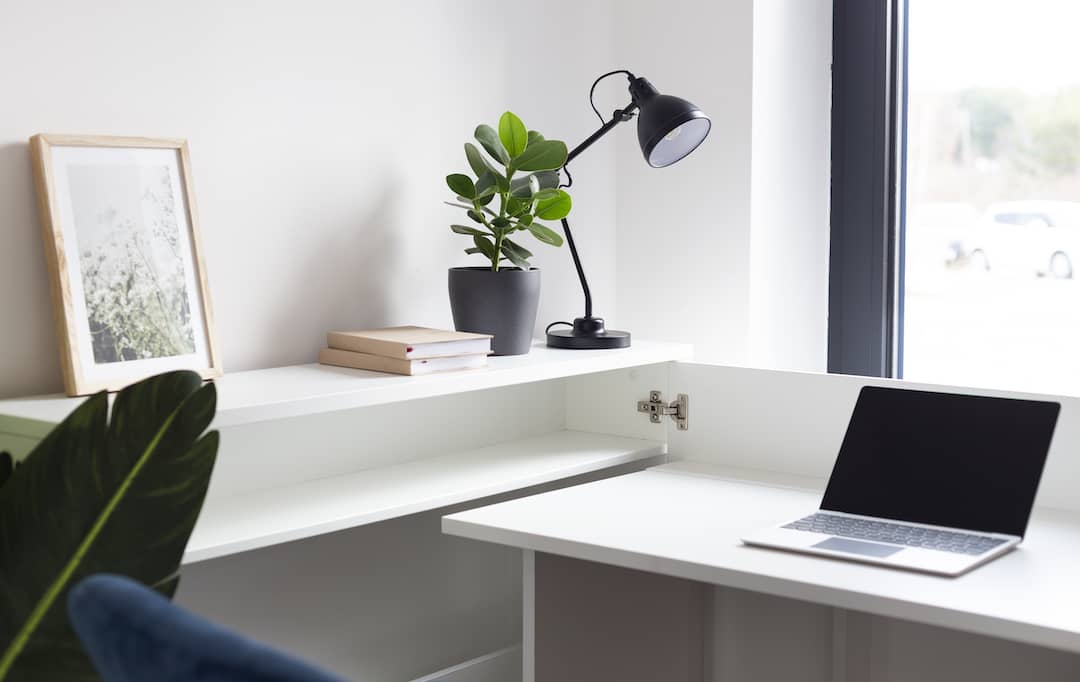 Work Concept Convertible Hidden Desk With Storage