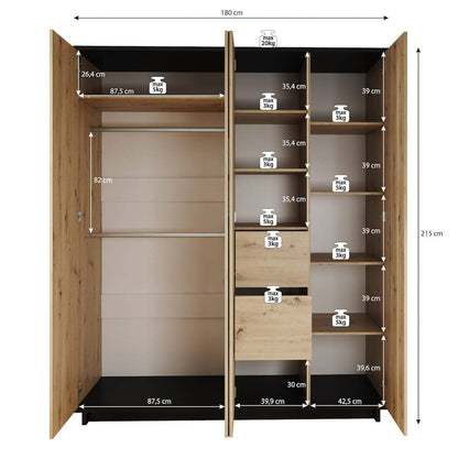 Ines 10 Hinged Wardrobe 180cm