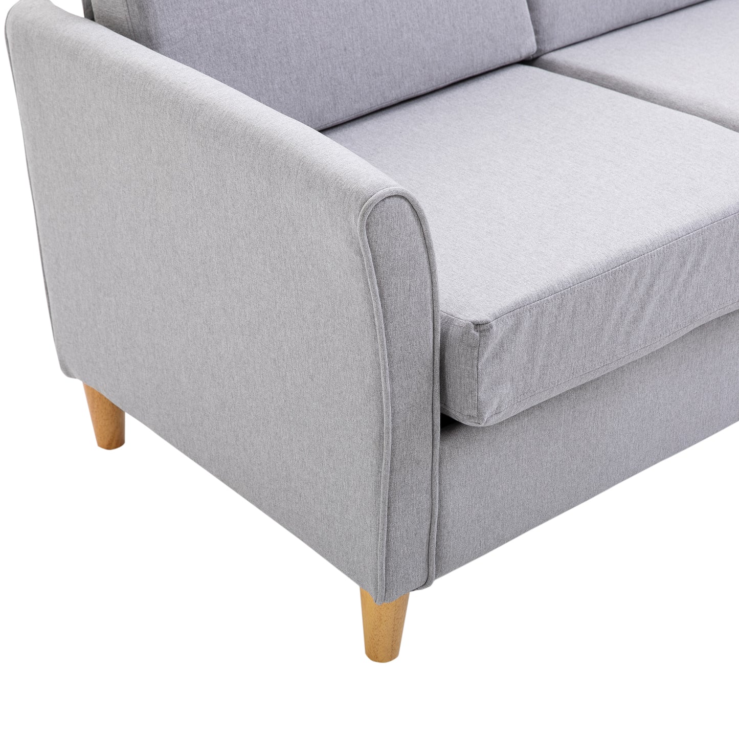 HOMCOM Two-Seater Linen-Look Sofa - Grey