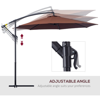 Outsunny √é¬¶3m Hanging Umbrella Parasol-Coffee