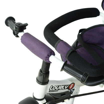 HOMCOM Kids Polyester Sun Canopy Ride-On Tricycle Baby Stroller w/ Handle Purple