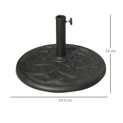 Outsunny 19KG Resin Umbrella Base Garden Parasol Base Stand Round Sun Shade Holder Suitable For Pole Between √é¬¶38mm to √é¬¶48mm