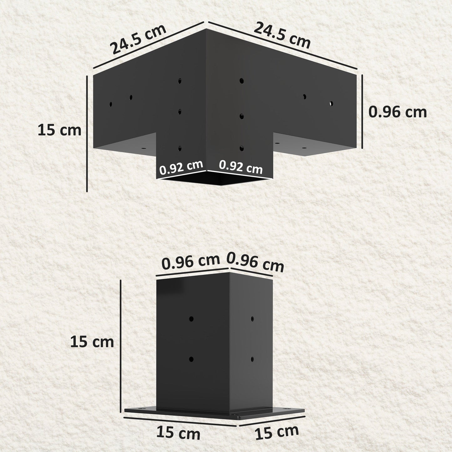 Outsunny Pergola Kit, DIY Pergola Brackets with 3-Way Pergola Corner Brackets and Post Base for 4" x 4" (Actual 3.6" x 3.6") Lumber, 8 PCS Includes Screws