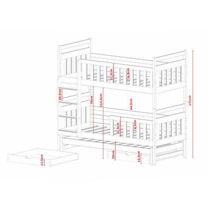 Klara Bunk Bed with Trundle and Storage