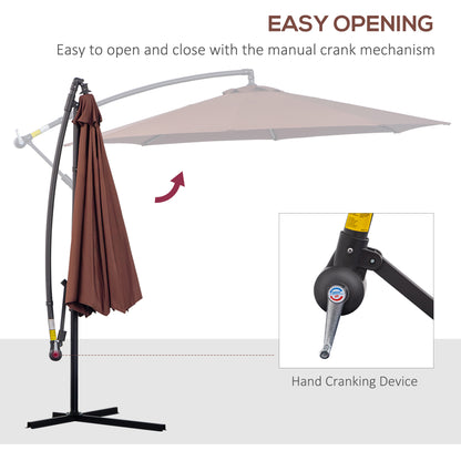 Outsunny √é¬¶3m Hanging Umbrella Parasol-Coffee