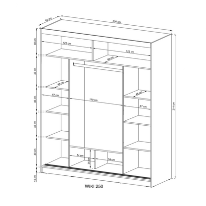 Wiki 250 Sliding Door Wardrobe 250cm