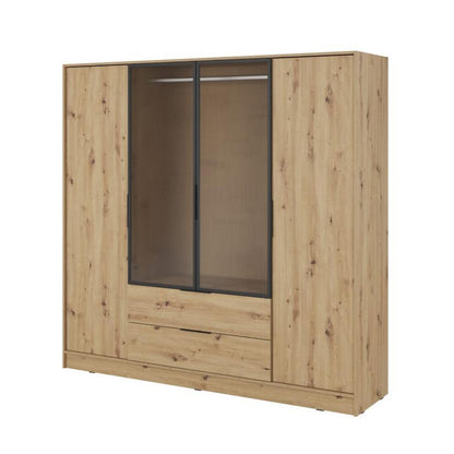 Kelly Hinged Door Wardrobe 206cm [Glass]