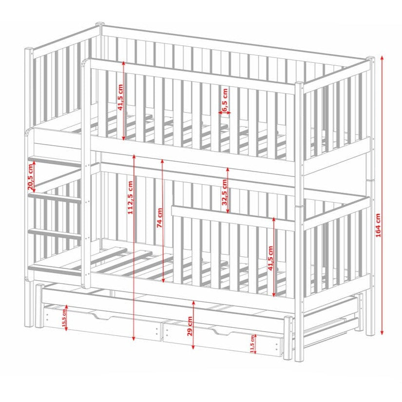 Lea Bunk Bed with Trundle and Storage