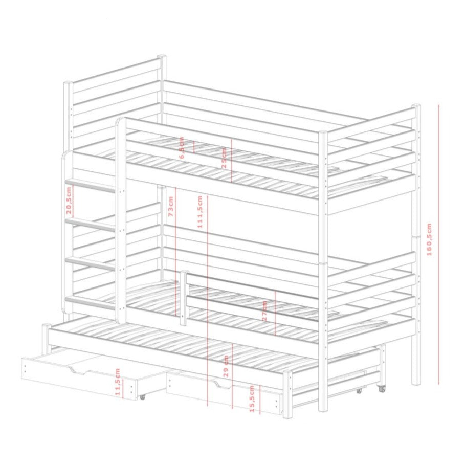 Luke Bunk Bed with Trundle and Storage