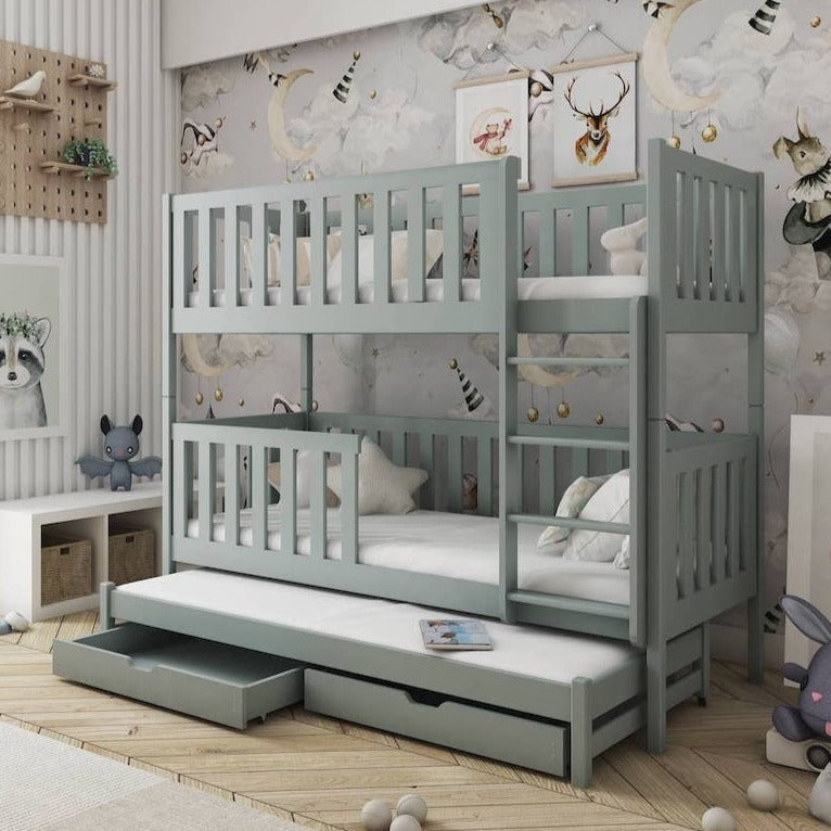 Lea Bunk Bed with Trundle and Storage