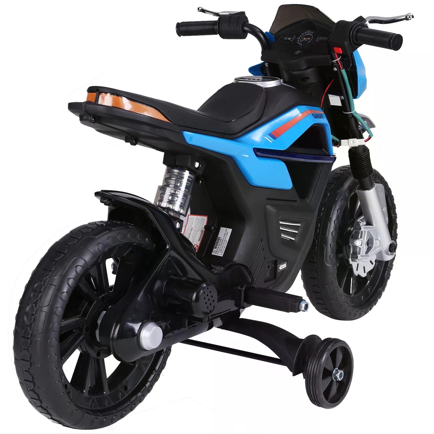 HOMCOM Kids Electric Motorbike 6V Ride On Battery Powered Motorcycle w/ Lights Music Forward Brake for 3-8 Years Old Blue