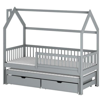 Wooden Single Bed Papi With Trundle