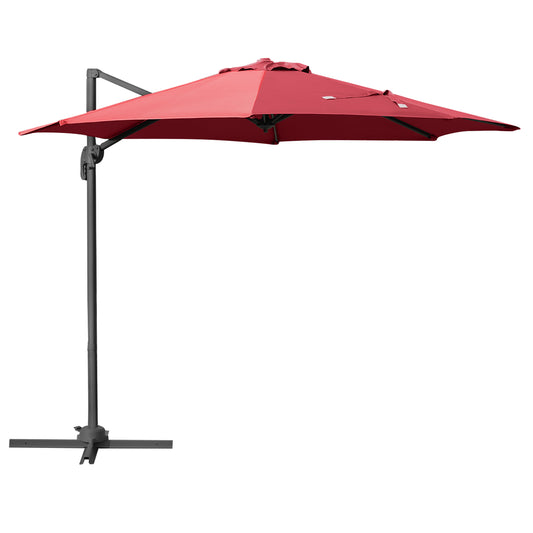 Outsunny Umbrella Parasol W/360√Ç¬∞ Rotation √é¬¶294x248H cm-Wine Red