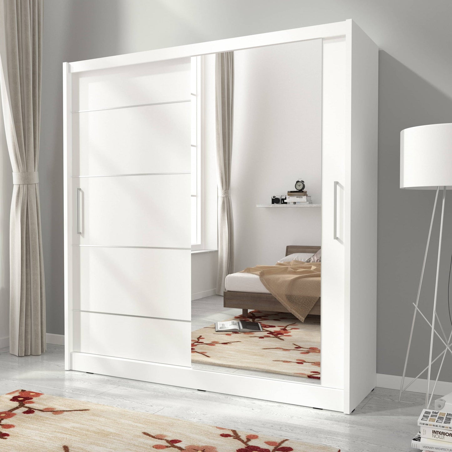 Maja I Alu Sliding Door Wardrobe 180cm