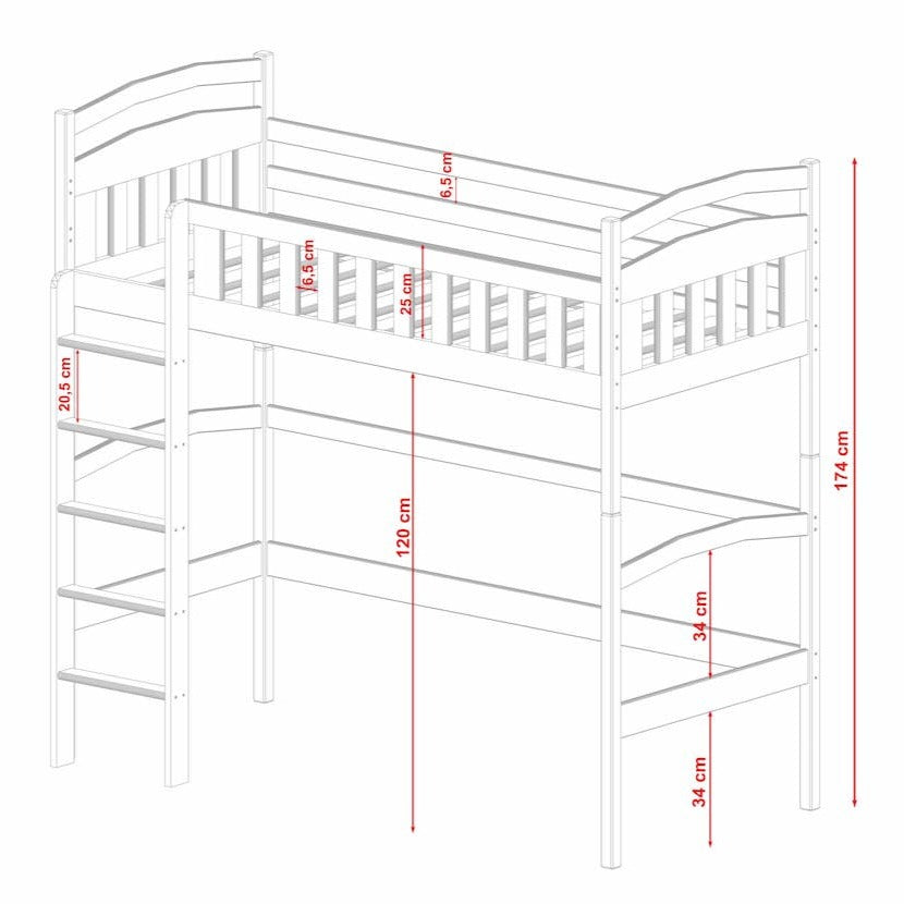 Mia Wooden Loft Bed