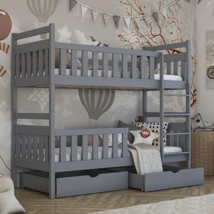 Wooden Bunk Bed Monika with Storage