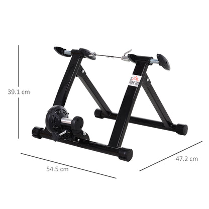 HOMCOM Turbo Trainer Magnetic Bike Trainer Indoor Exercise Bike Trainer Stand Magnetic Resistance Bicycle Training Stand for Mountain & Road Bikes 26'' to 28'' and 700C Wheels, Black