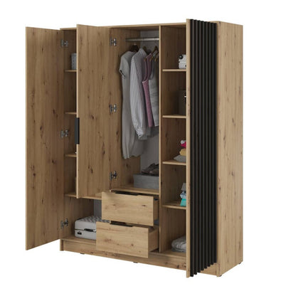 Nelly Hinged Door Wardrobe 155cm [Mirror]