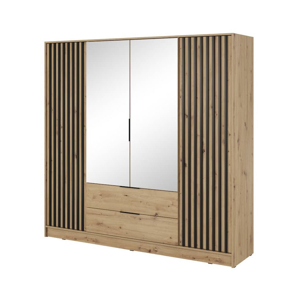 Nelly Hinged Door Wardrobe 206cm [Mirror]