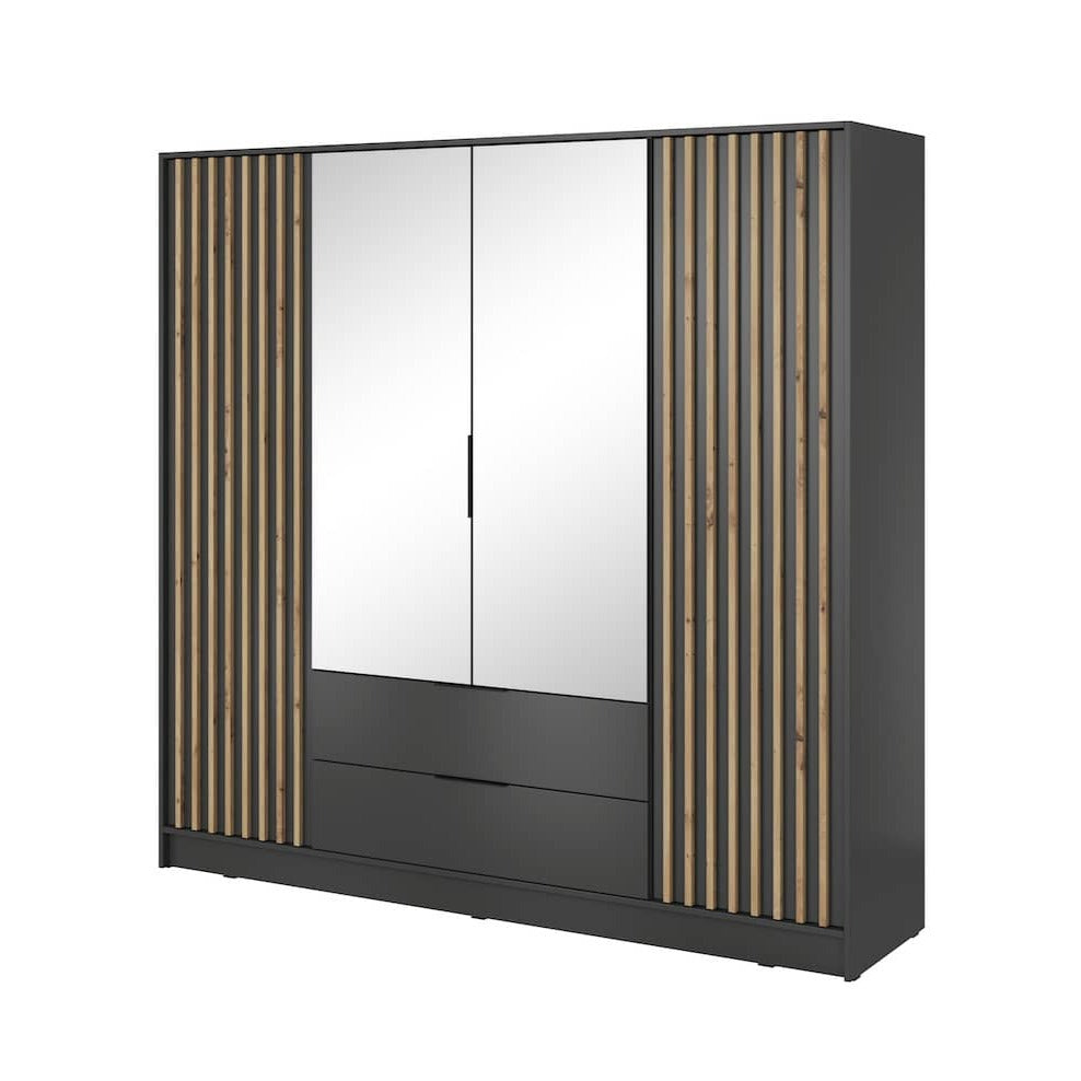 Nelly Hinged Door Wardrobe 206cm [Mirror]