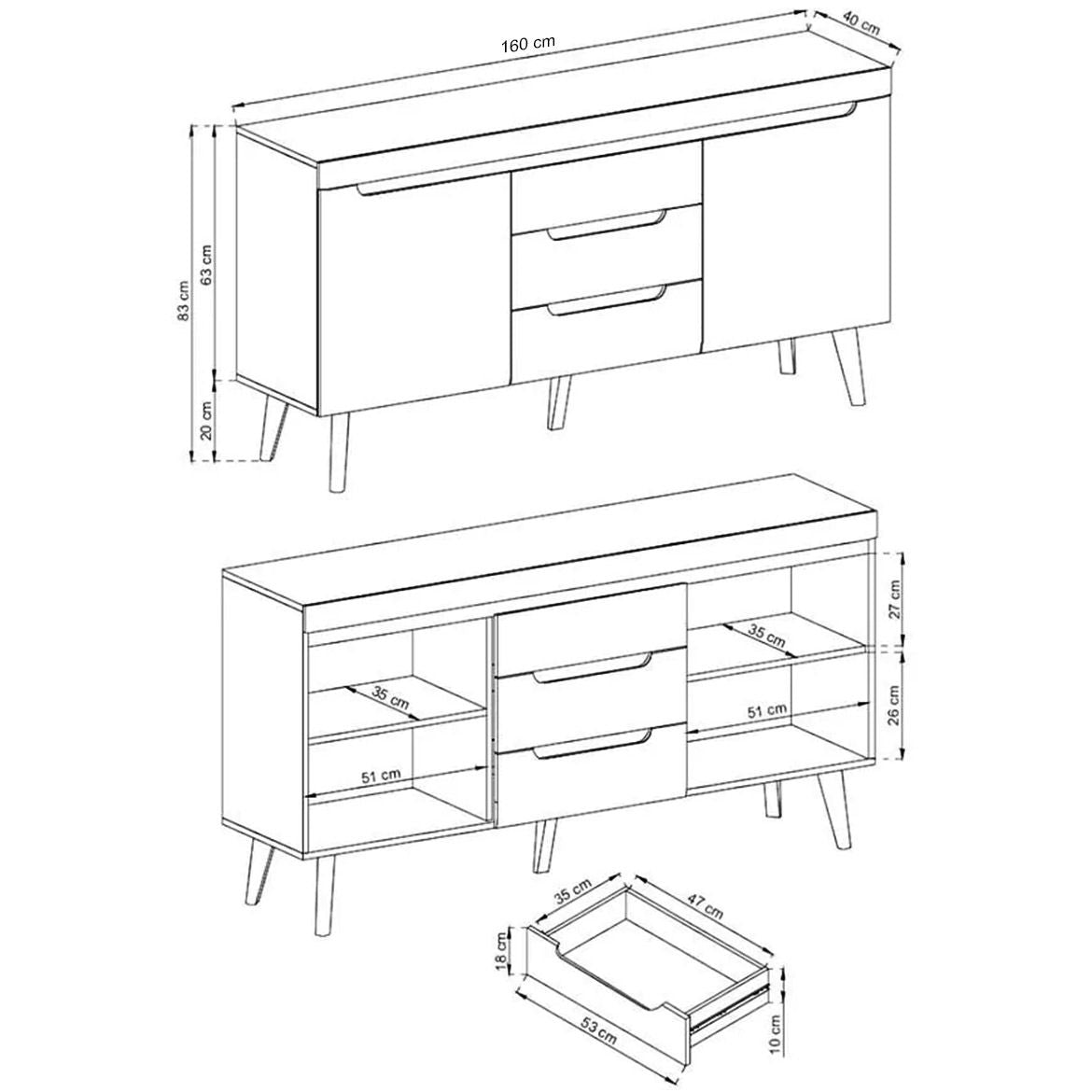 Nordi Large Sideboard Cabinet 160cm