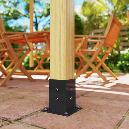 Outsunny Pergola Kit, DIY Pergola Brackets with 3-Way Pergola Corner Brackets and Post Base for 4" x 4" (Actual 3.6" x 3.6") Lumber, 8 PCS Includes Screws