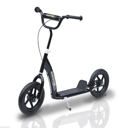 HOMCOM Teen Push Scooter Kids Children Stunt Scooter Bike Bicycle Ride On 12" EVA Tyres (Black)