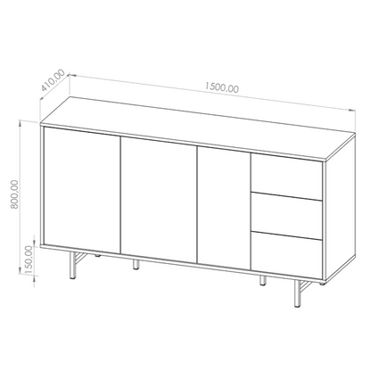 Preggio Large Sideboard Cabinet 150cm