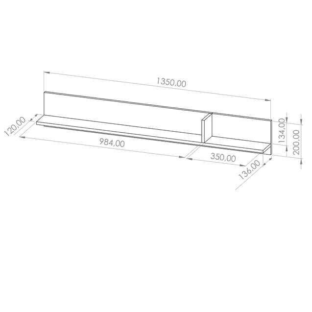 Preggio Wall Shelf 135cm