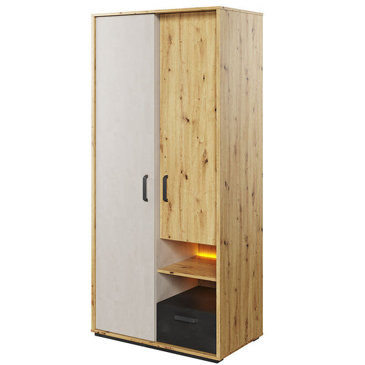 Qubic 03 Hinged Wardrobe 90cm with LED