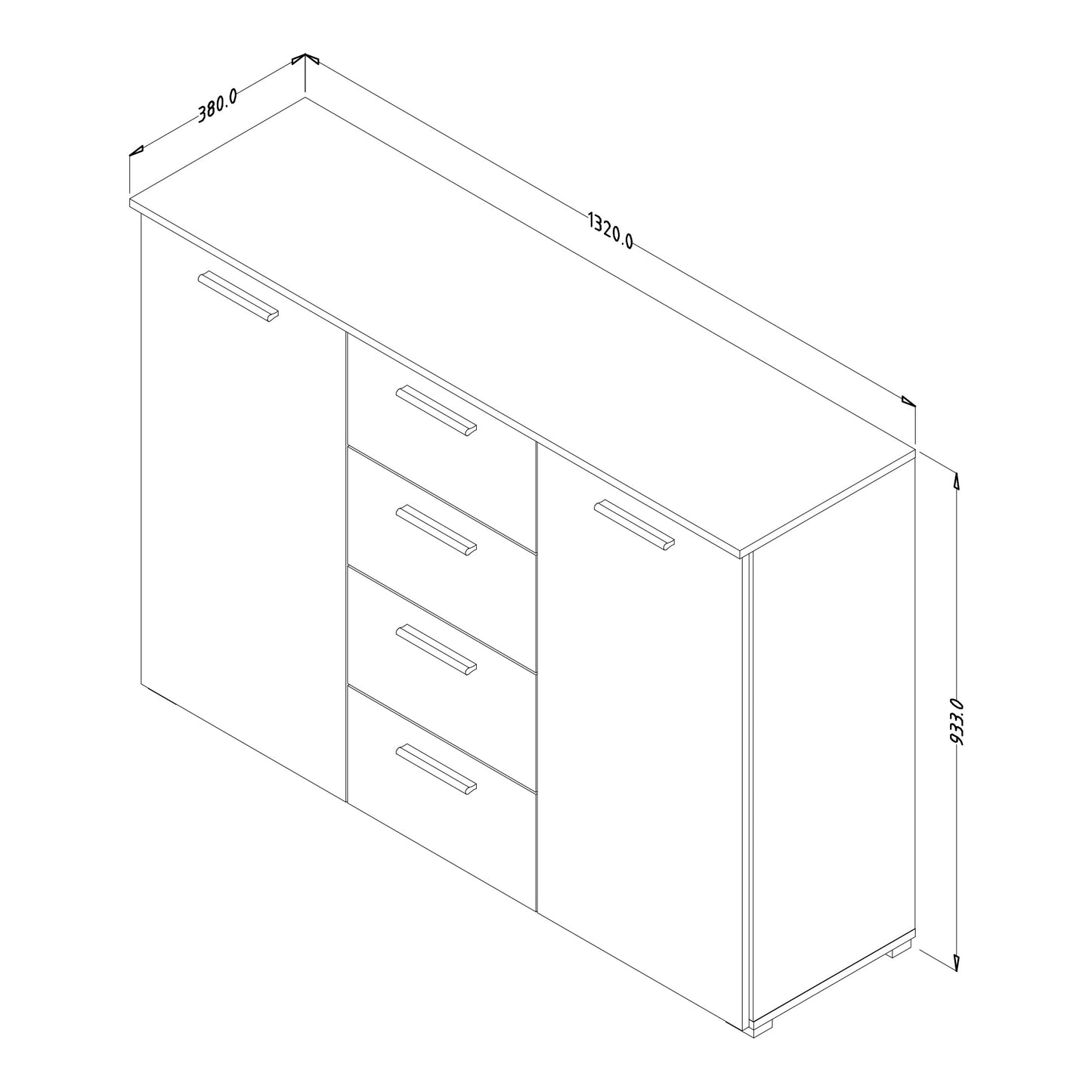 Beta Sideboard Cabinet Oak Monastery