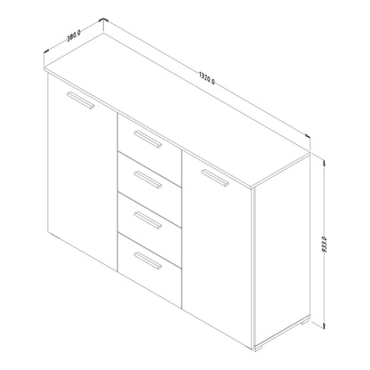 Beta Sideboard Cabinet Oak Monastery