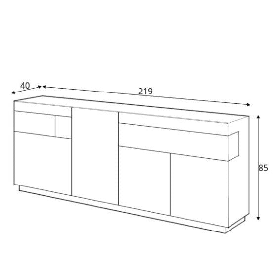 Silke 25 Sideboard Cabinet 219cm