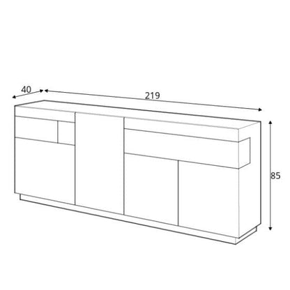 Silke 25 Sideboard Cabinet 219cm