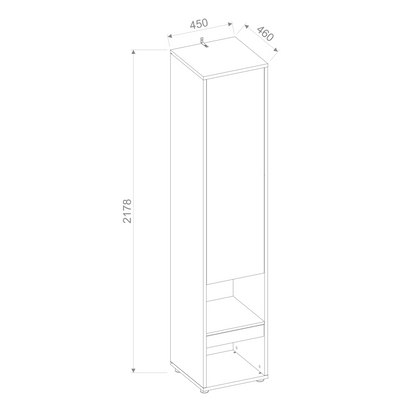 BC-07 Tall Storage Cabinet for Vertical Wall Bed Concept