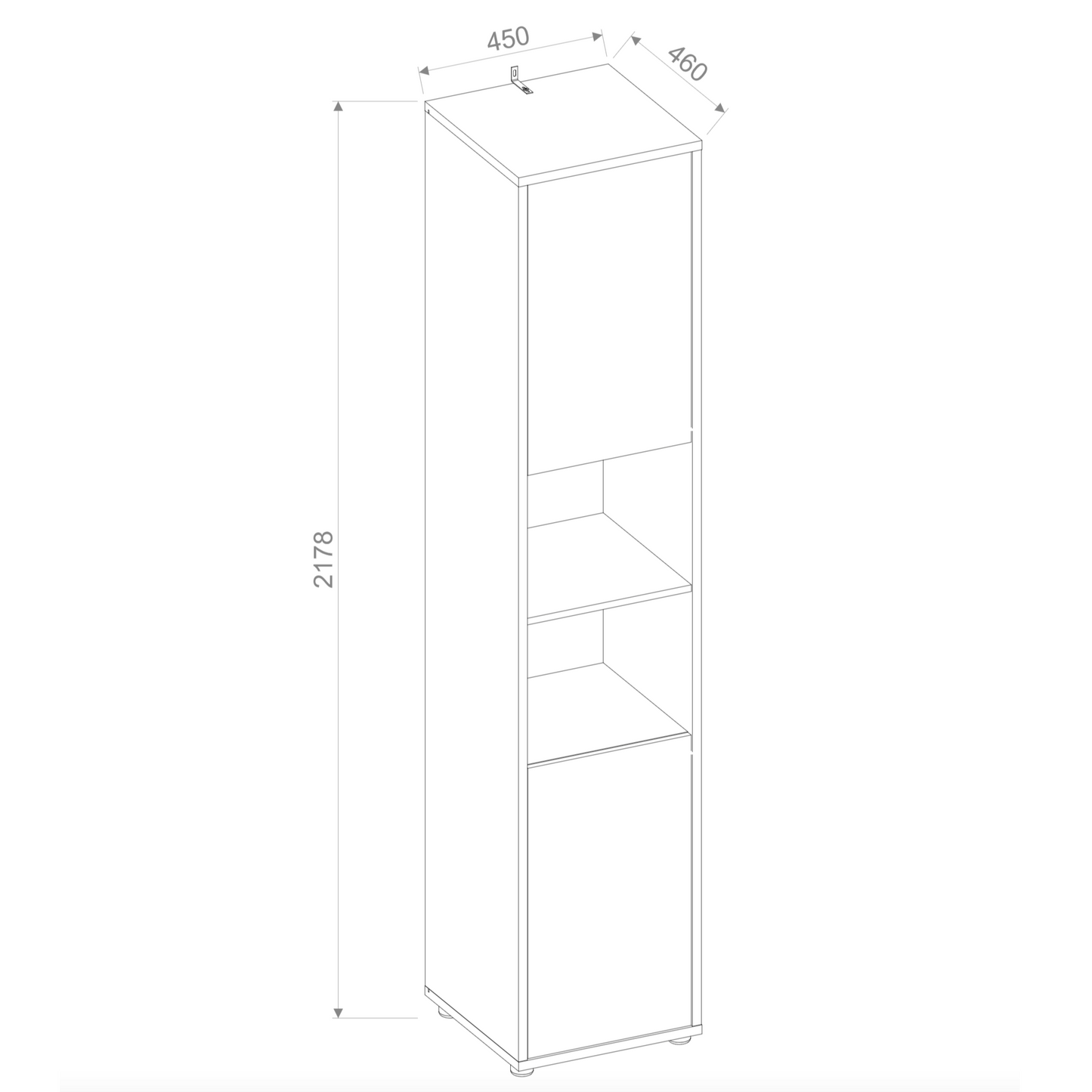 BC-08 Tall Storage Cabinet for Vertical Wall Bed Concept