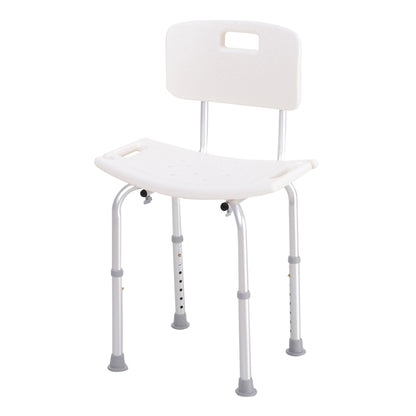 HOMCOM Bath Chair Shower Stool Safety Seat Bathroom Adjustable Positions Elderly Aids