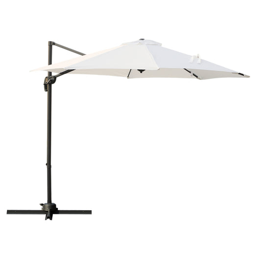 Outsunny Umbrella Parasol W/360√Ç¬∞ Rotation √é¬¶294x248H cm-Cream White