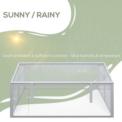 Outsunny Cold Frame, Outdoor Greenhouse, Polycarbonate Grow House Flower Vegetable Plants Raised Bed Garden Allotment Protector Aluminium Frame 100 x 100 x 48 cm