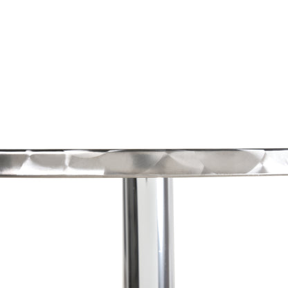 HOMCOM Height Adjustable Bistro Table Pub Bar Square Table Stainless Steel Top Aluminium Edge 60 x 60cm