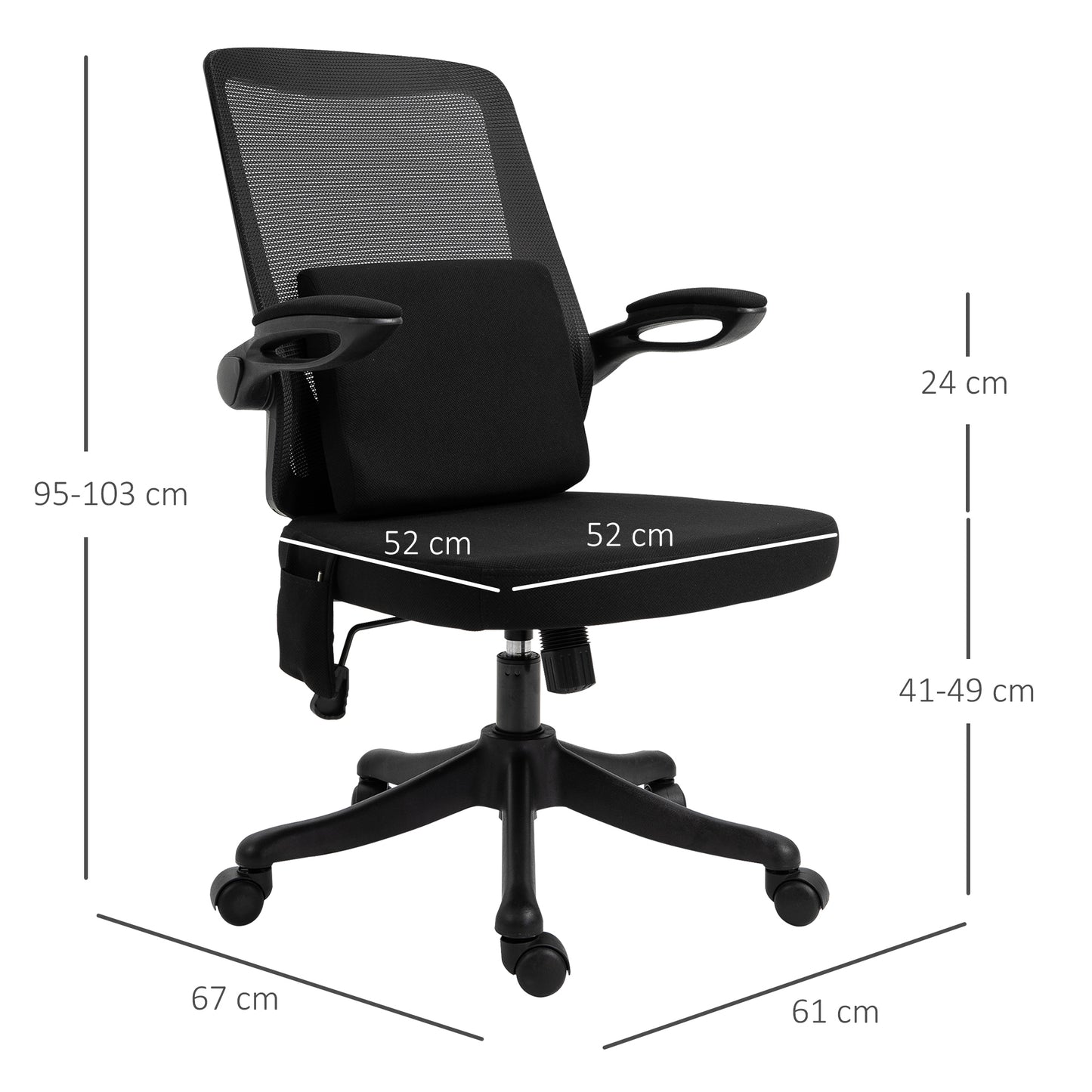 Vinsetto Office Chair 2-Point Massage Executive Ergonomic USB Power Mesh Design 360√Ç¬∞ Swivel with Lumbar Support, Black