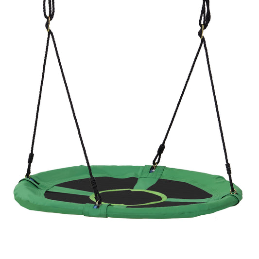 HOMCOM Kids Swing Outdoor Toys for Kids, √é¬¶100x4.5H cm-Black/Green