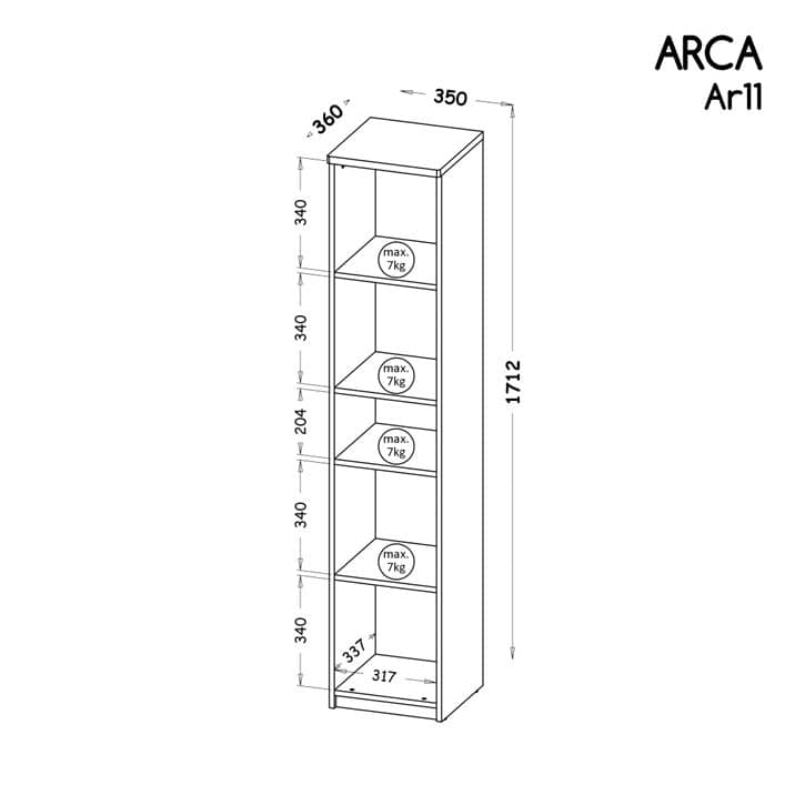 Arca AR11 Bookcase 35cm