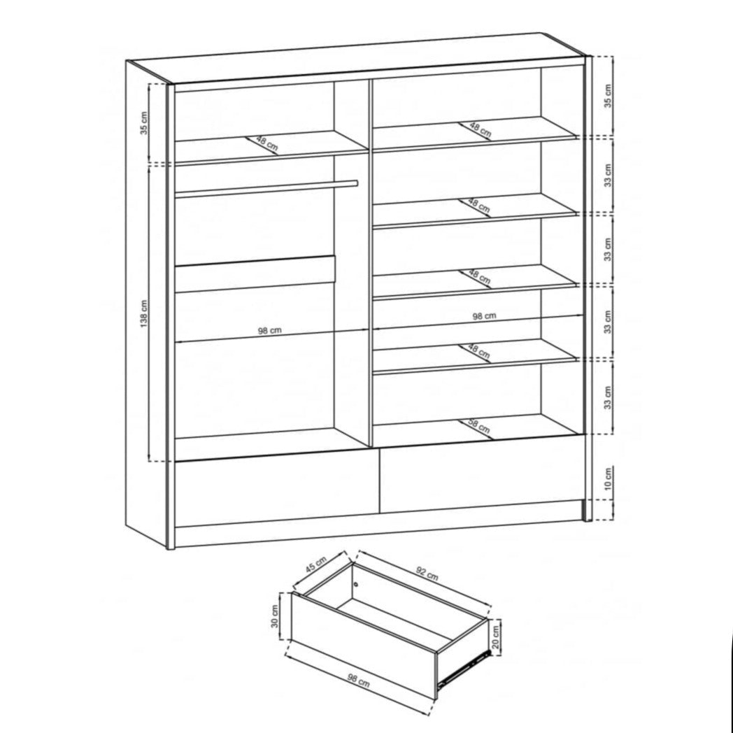 Aria II Sliding Door Wardrobe 204cm