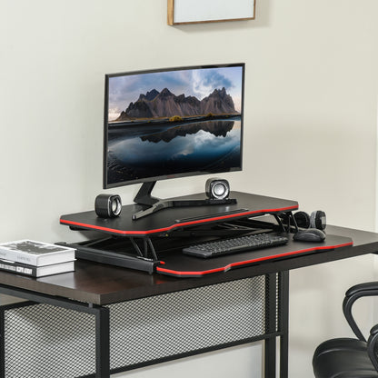 Vinsetto Standing Desk Liftable Computer Stand Height Adjustable Desktop with Keyboard Tray, Workstation Riser for Home Office