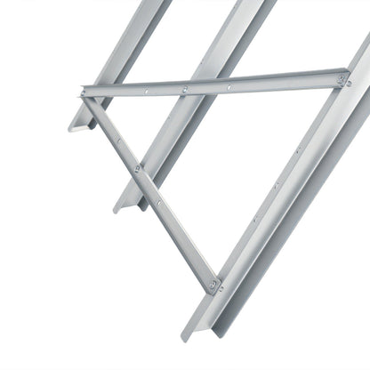 DURHAND Portable Sawhorse Heavy Duty Steel Adjustable Work Support, Foldable Sawhorse Stand 100 kg Weight Capacity, Silver Tone