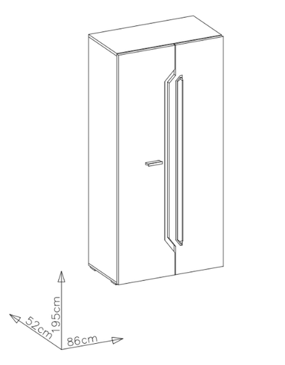 Davos D1 Hinged Wardrobe 90cm