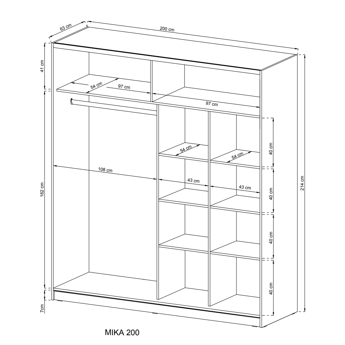 Mika 6 2 Sliding Door Wardobe