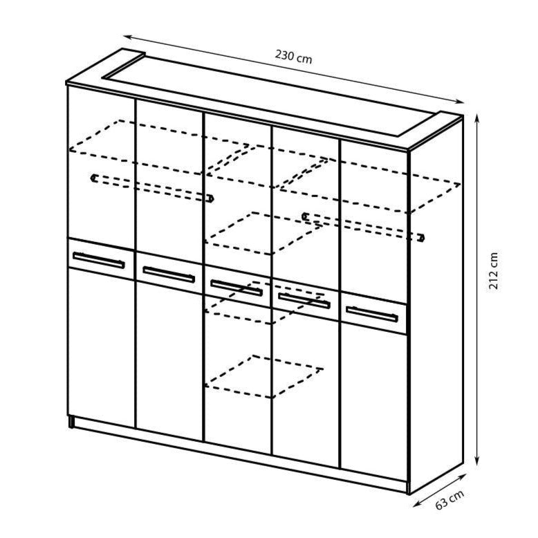 Cremona Hinged Door Wardrobe 230cm